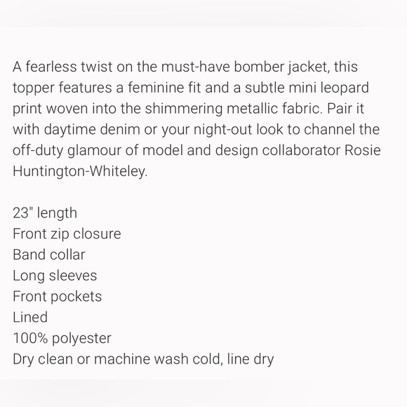 Rosie HW X PAIGE Kimi Bomber Jacket
Silver Collab - Picture 6 of 6